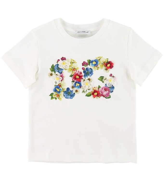 Dolce & Gabbana T-shirt - Blooming Hvid m. Logo female