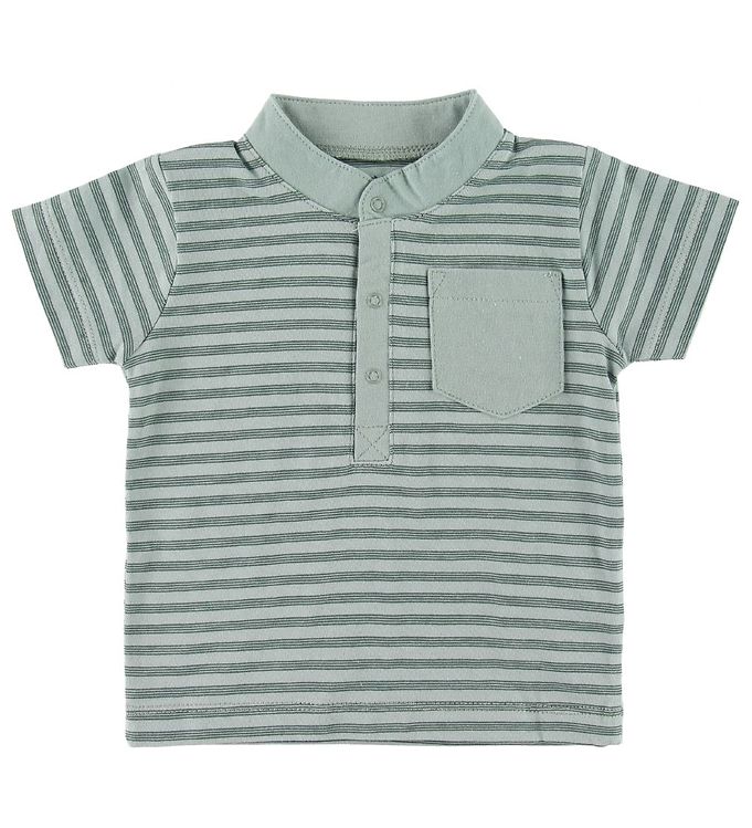 Image of Fixoni T-shirt - Støvet Grøn m. Striber - 50 - Fixoni T-Shirt (160028-859532)