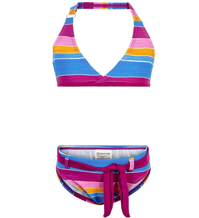 Billede af Color Kids Bikini - Tippe - UV40+ - Berry m. Striber