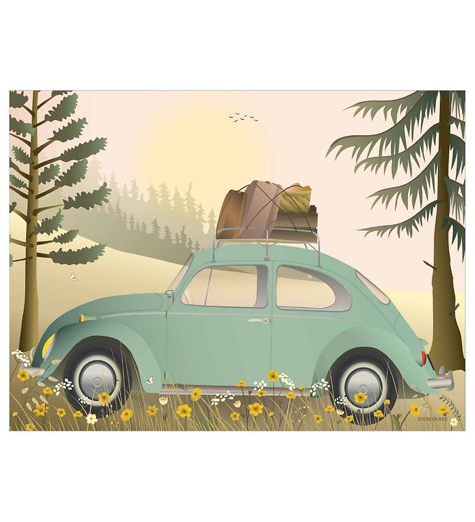Vissevasse Plakat - 30x40 - VW Beetle Green