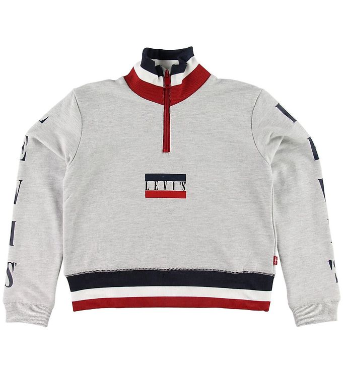 Levis Sweatshirt - Half Zip - Gråmeleret