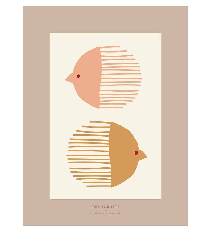 Vissevasse Plakat 50x70 Bird And Fish
