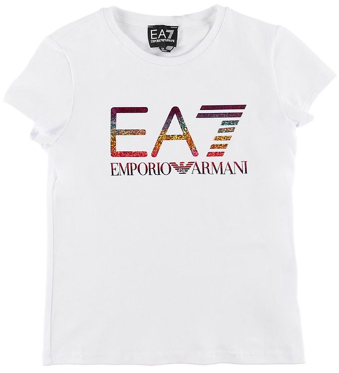 Image of EA7 T-shirt - Hvid m. Glitter Logo (SL714)