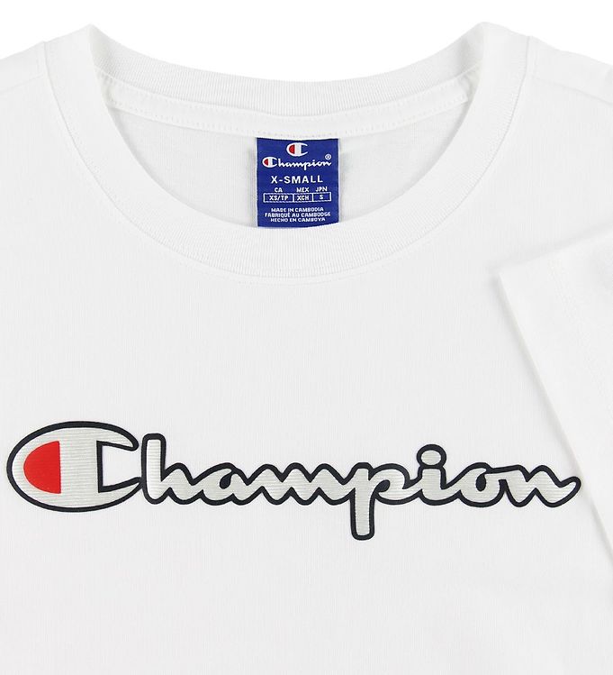 Akademi Ugyldigt input Champion Fashion T-shirt - Hvid m. Logo » Fri fragt i Danmark