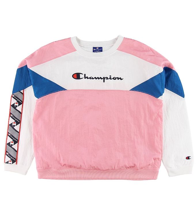 Champion Fashion Sweatshirt - Pink/Hvid/Blå i DK