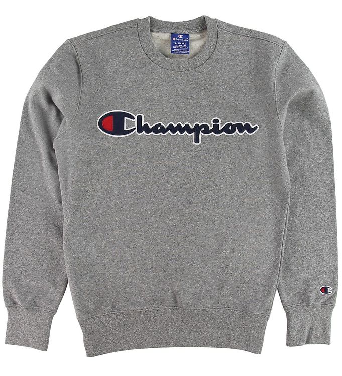 Champion Fashion Sweatshirt - Gråmeleret Logo » Fragtfri i DK