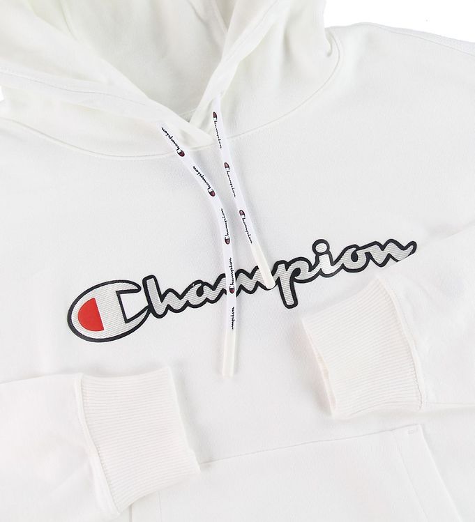 Champion Hættetrøje - Hvid Logo Kreditordning