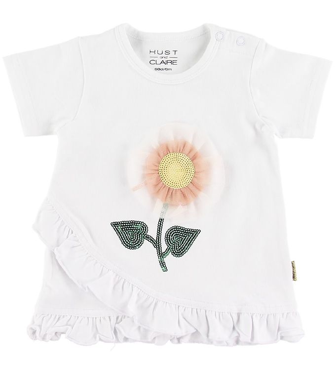 6: Hust and Claire T-shirt - Adora - Hvid m. Blomst