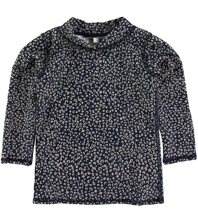 9: Soft Gallery Badebluse - UV50+ - Dress Blue m. Leopard