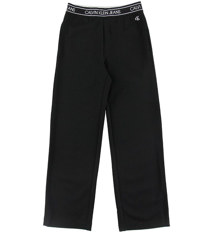 Image of Calvin Klein Bukser - Waistband Wide Punto Pants - Sort - 8 år (128) - Calvin Klein Bukser - Bomuld (180830-913785)