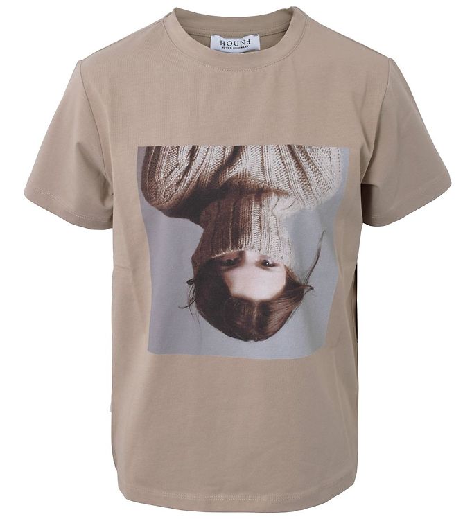 Hound T-shirt - Latté m. Print