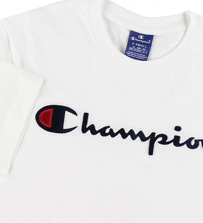 patrice Arkæologiske klarhed Champion Fashion T-Shirt - Hvid m. Logo » Fragtfri i DK