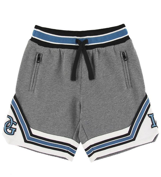 Dolce & Gabbana Sweatshorts Gråmeleret M. Hvid/blå