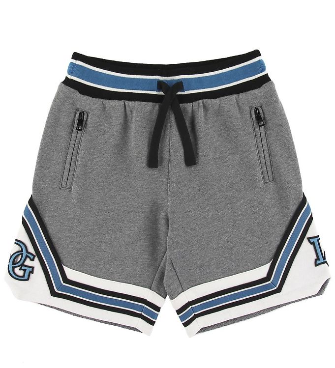 #2 - Dolce & Gabbana Sweatshorts - Gråmeleret m. Hvid/Blå