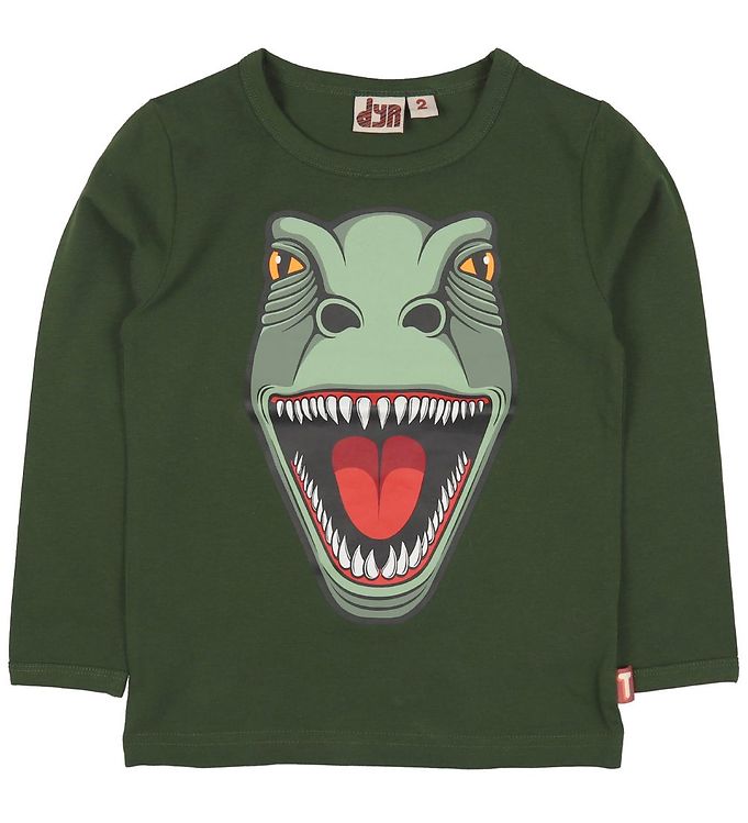 Image of DYR Bluse - DYRRoar - Grøn m. Dinosaurus - 2 år (92) - DYR Bluse (183602-926170)
