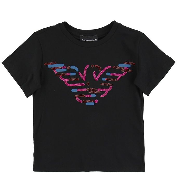 9: Emporio Armani T-shirt - Sort m. Pailletter