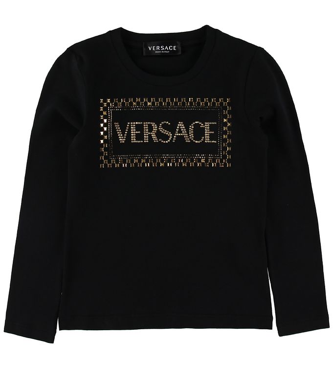 Image of Versace Bluse - Sort m. Nitter - 5 år (110) - Versace Bluse (185552-936085)