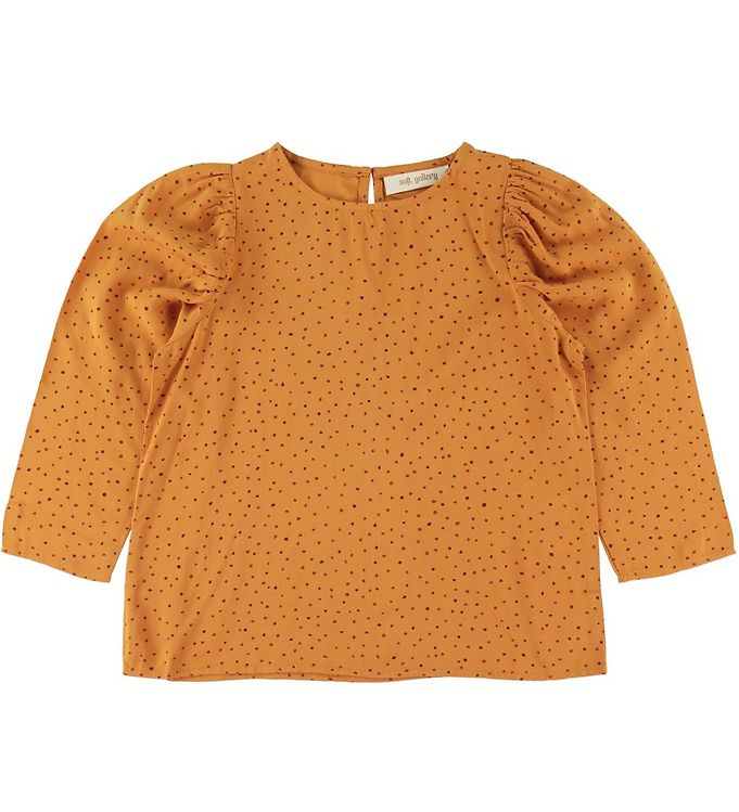 6: Soft Gallery Bluse - Gaelle - Orange m. Prikker