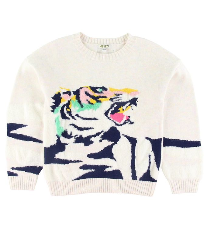 #2 - Kenzo Bluse - Strik - Kaelea - Rainbow Beige m. Tiger