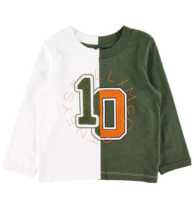 12: Stella McCartney Kids Bluse - Varsity - Hvid/Armygrøn