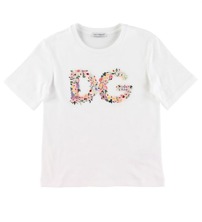 #2 - Dolce & Gabbana T-shirt - Country - Hvid m. Blommabroder