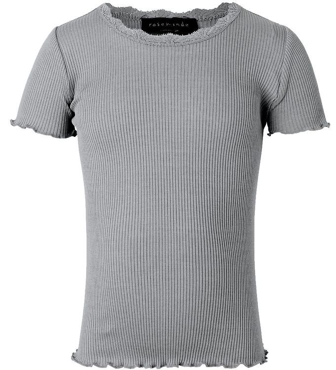8: Rosemunde T-shirt - Silke/Bomuld - Lysegrå
