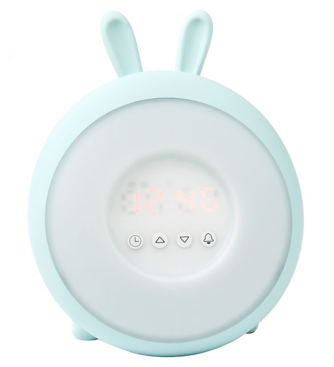 Rabbit & Friends Vækkeur m. Lys - 20x15x6 cm - Wake Up - Blå