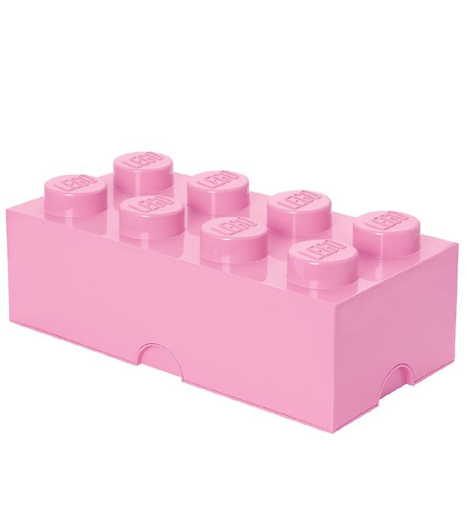 LEGO opbevaringskasse med 8 knopper - Lyserød