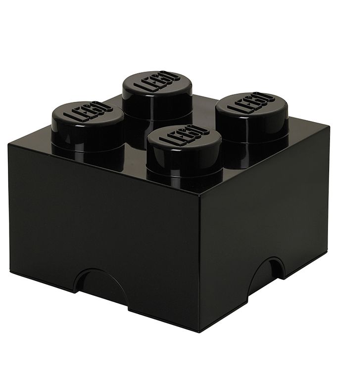 LEGO opbevaringskasse med 4 knopper - Sort