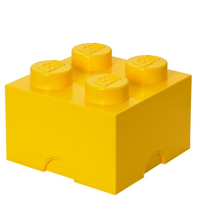 Image of Lego Storage Opbevaringsboks - 4 Knopper - 25x25x18 - Gul - OneSize - Lego Storage Boks (67429-362185)