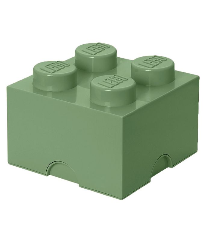 LEGO opbevaringskasse med 4 knopper - Grøn