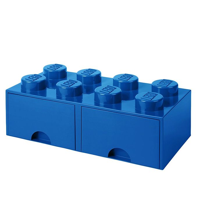Lego Storage Opbevaringsskuffe - 8 Knopper - 50x25x18 - Blå