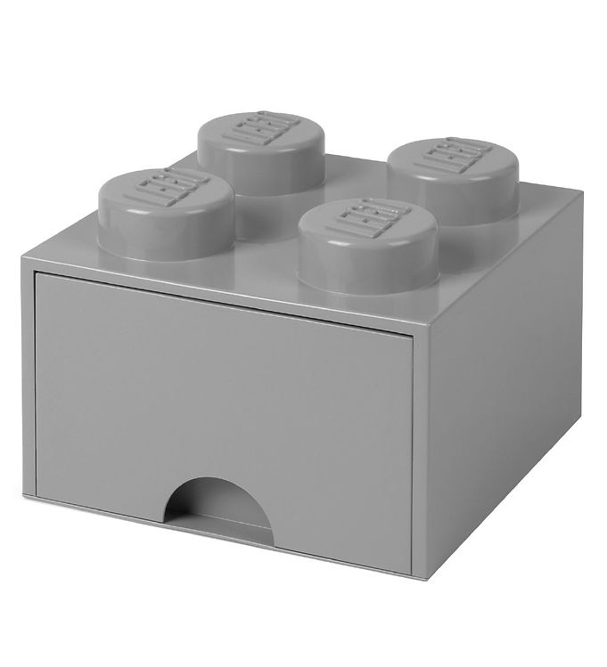 LEGOÂ® Storage Opbevaringsskuffe - 4 Knopper - 25x25x18 - Grå