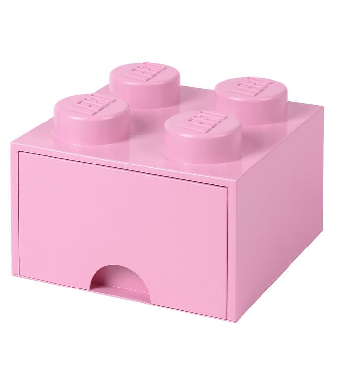 LEGO opbevaringskasse med skuffe - lyserød