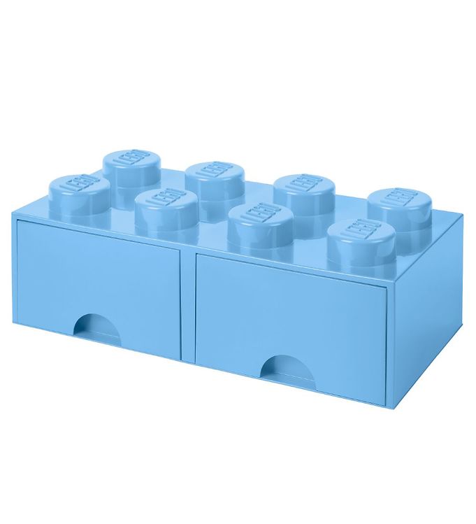 LEGO opbevaringskasse med 2 skuffer - Lyseblå
