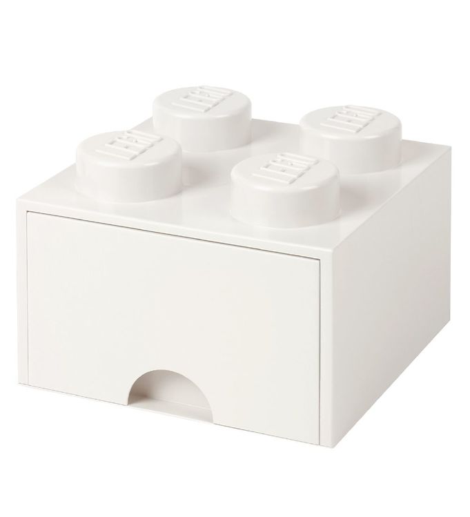 LEGO opbevaringskasse med skuffe - hvid