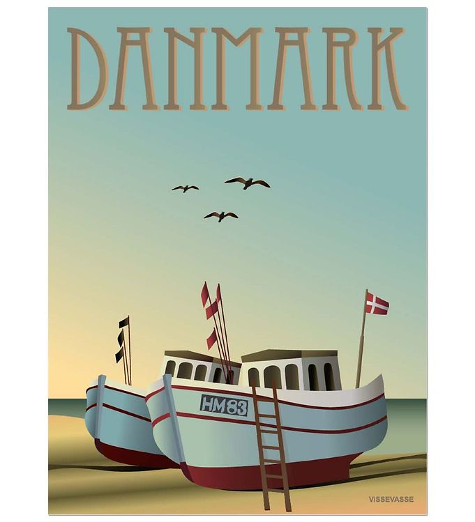 Vissevasse Plakat - 50x70 - Danmark - Fiskebådene