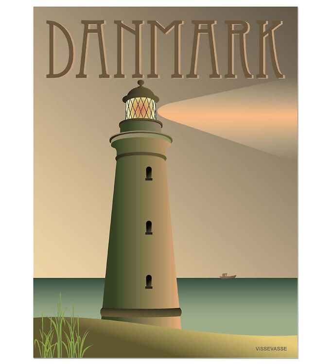 Vissevasse Plakat 50x70 Danmark Fyret