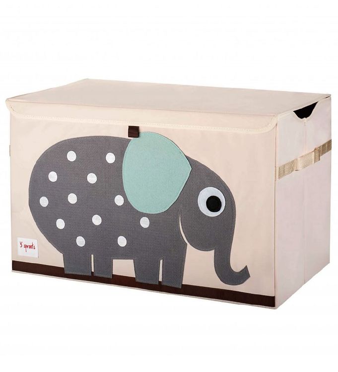 3 Sprouts Opbevaringskasse med låg, Elefant