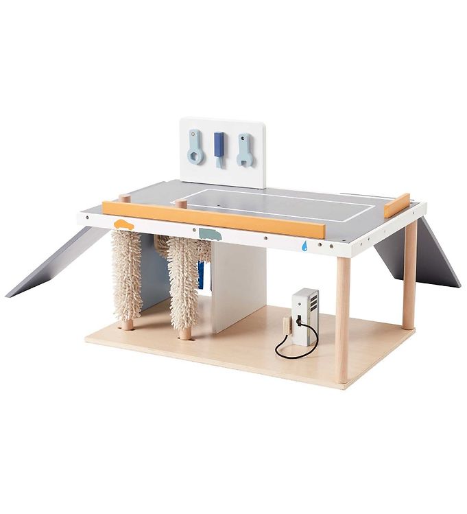 Bilbane I Træ - Garage Med Servicecenter Og Bilvask - Kids Concept