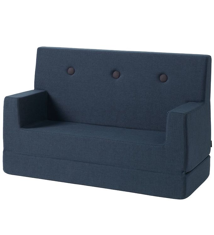 by KlipKlap Sofa - Kids Sofa - 100 cm - Dark Blue/Black