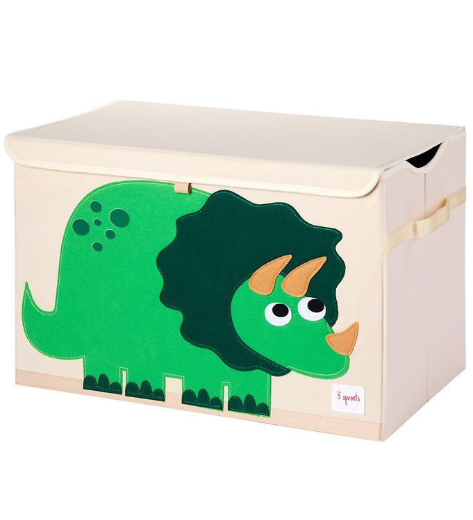 3 Sprouts Opbevaringskasse med låg, Dinosaur