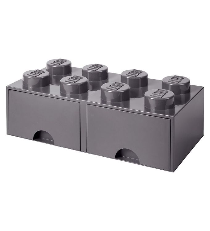 LEGOÂ® Storage Opbevaringsskuffe - 8 Knopper - 50x25x18 - Mørkegr