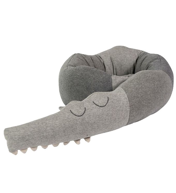 10: Sebra Pude - Strikket Krokodille - 190 cm - Elephant Grey