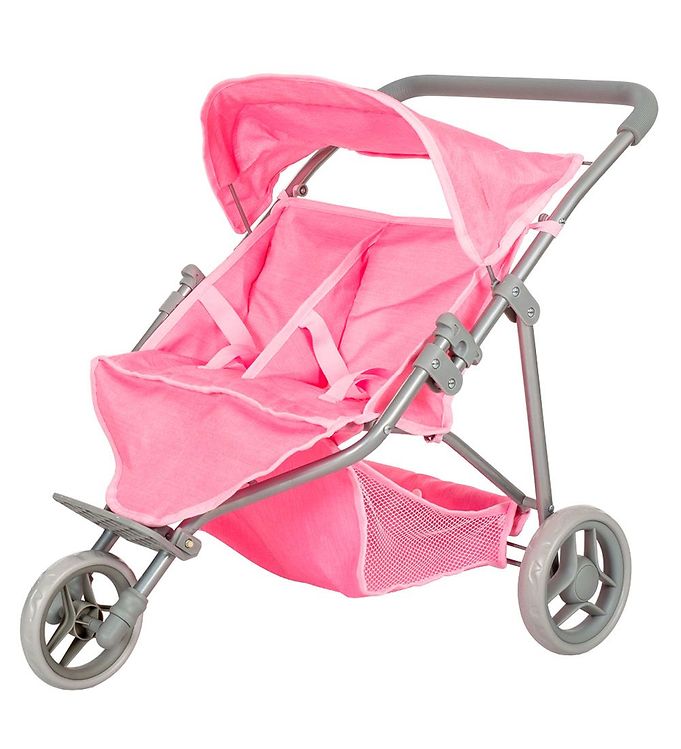 MaMaMeMo Dukke Tvillinge Klapvogn - Pink unisex