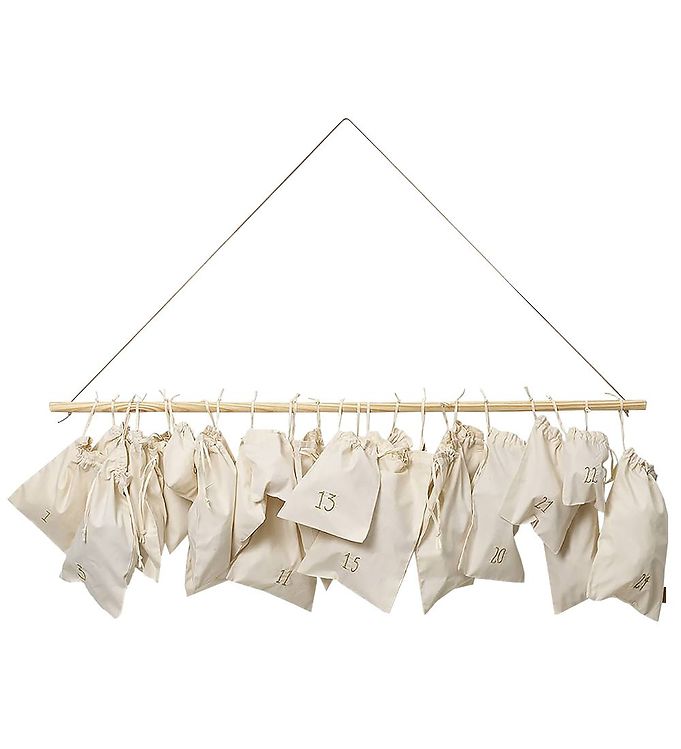 Ferm Living Julekalender - 24 bags - 100 cm - Off-White