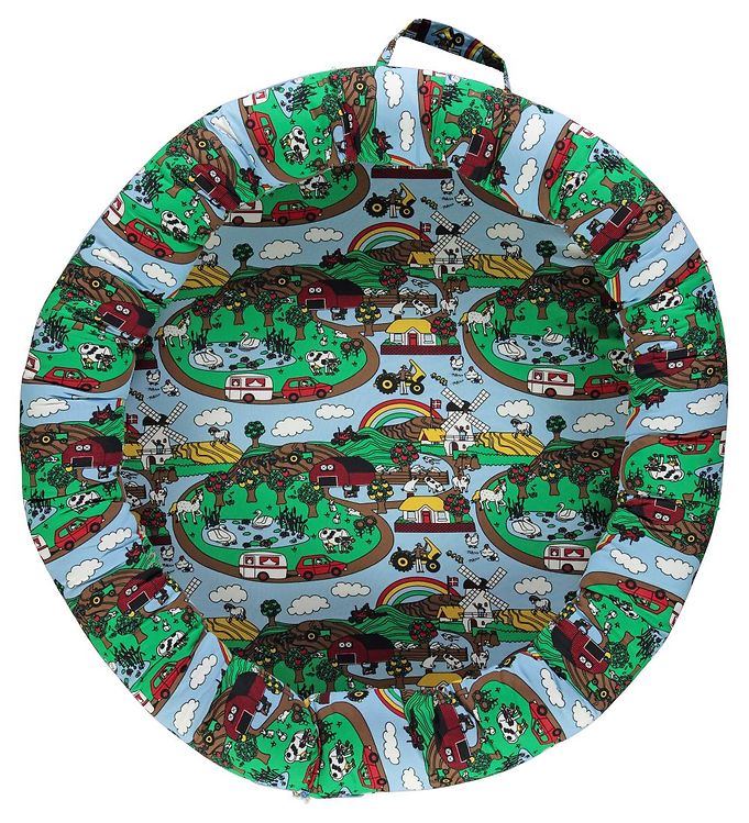 Småfolk Babynest - 75x75 - Blå m. Landskab