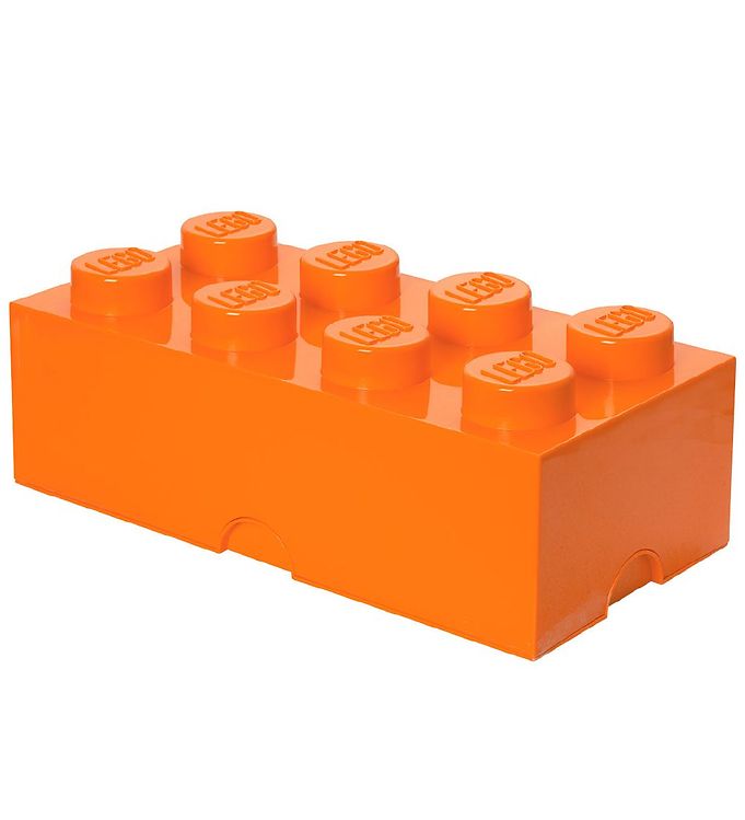 Billede af Lego Storage Opbevaringsboks - 50x25x18 - 8 Knopper - Bright Ora - OneSize - Lego Storage Opbevaring