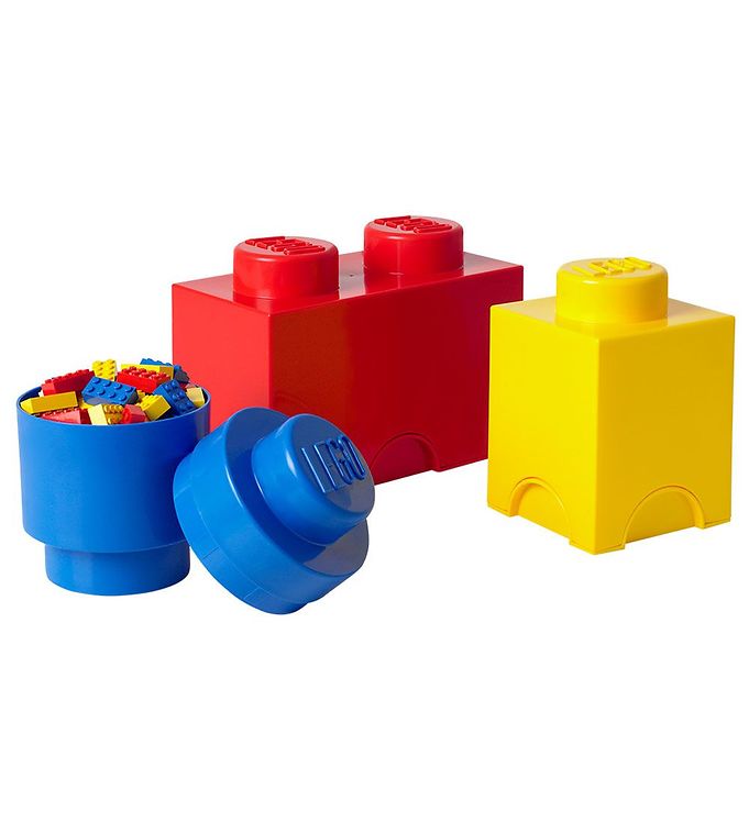 Billede af Lego Storage Opbevaringsbokse - 3-pak - 18x25x12,5 cm - Blå/Gul/ - OneSize - Lego Storage Opbevaring