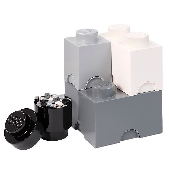 LEGO® Storage Opbevaringsbokse - 25x25x18 - 4 pak - Grå Mix